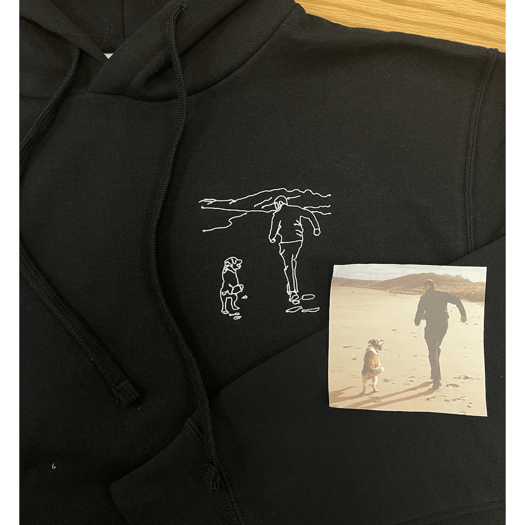 Realistic photo outline on hoodie