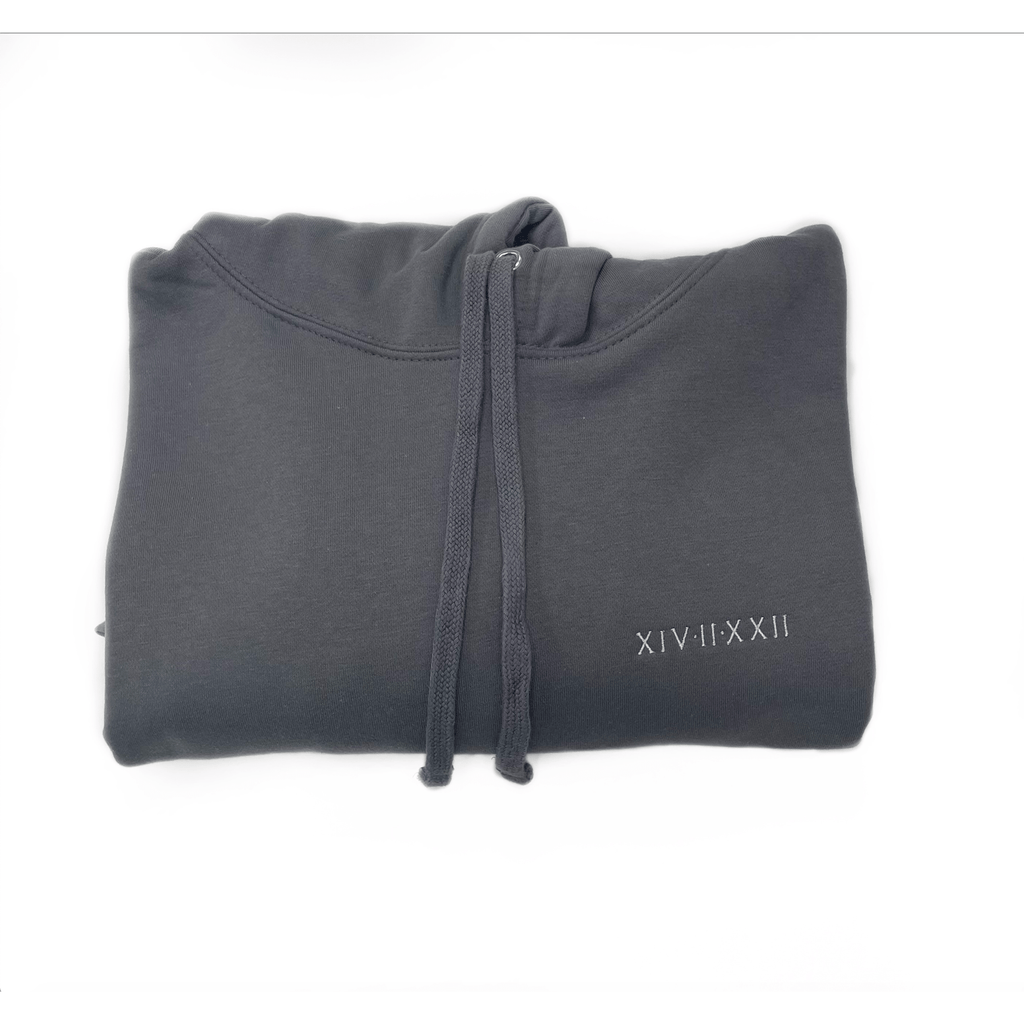 Roman numeral gray hoodie shop North-East